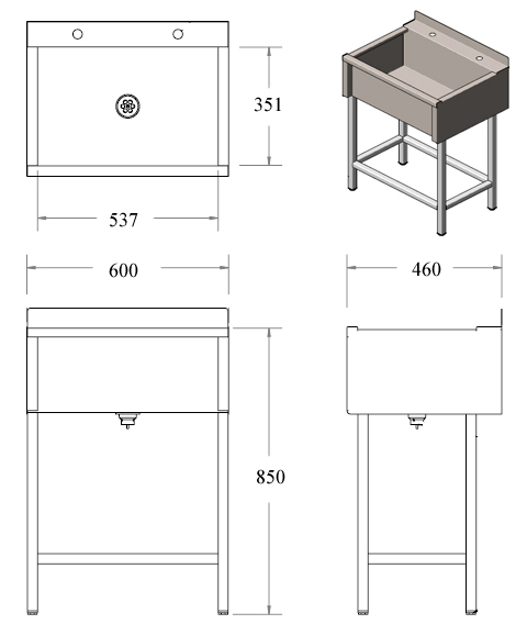 stainless steel belfast sink dimensions