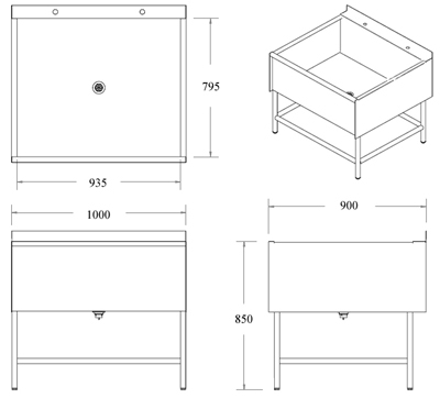 large utility sink dimensions