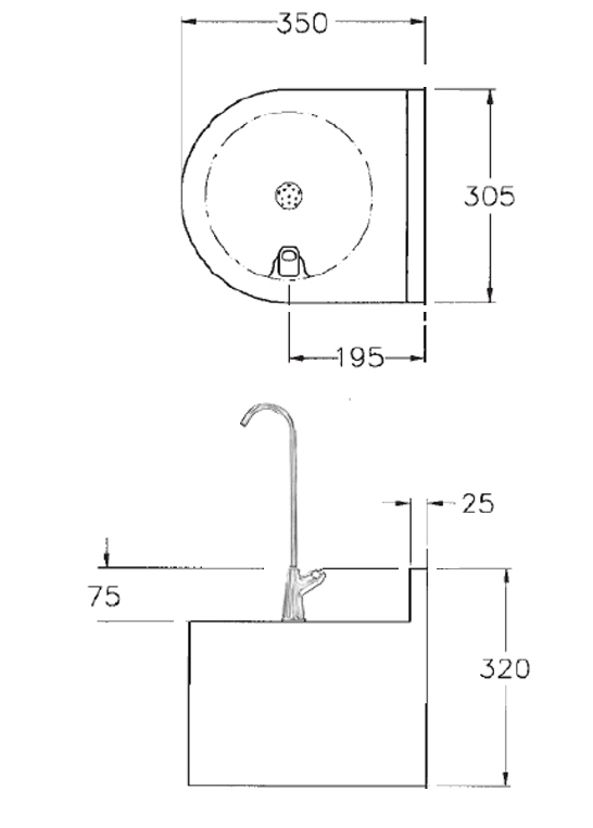 shrouded bottle filling station dimensions
